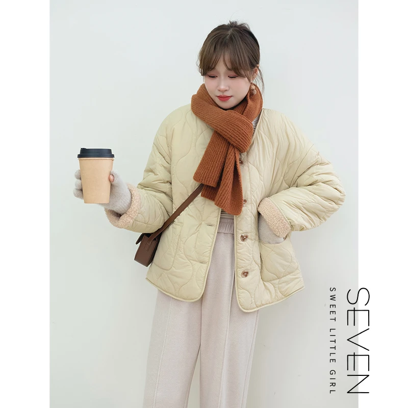 114③七七146小个子秋冬保暖气质棉服外套女夹棉轻薄小棉袄小美说