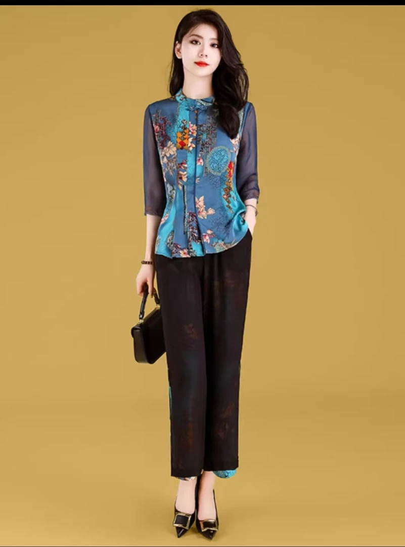 T566   时尚宽松套装显瘦气质洋气时尚休闲国风减龄两件套