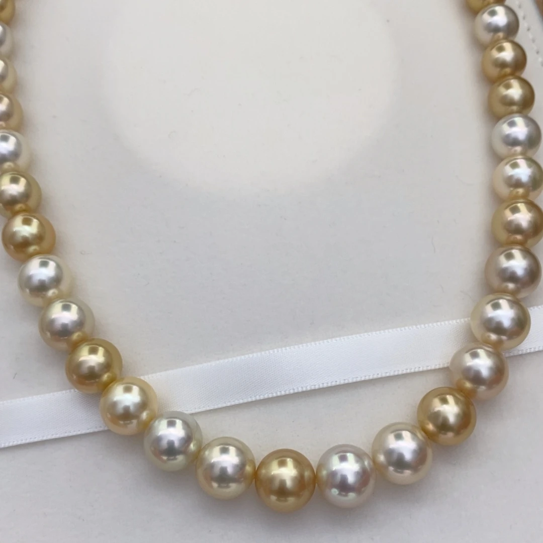 海水珍珠未镶嵌颈饰10-12mm真科研大证