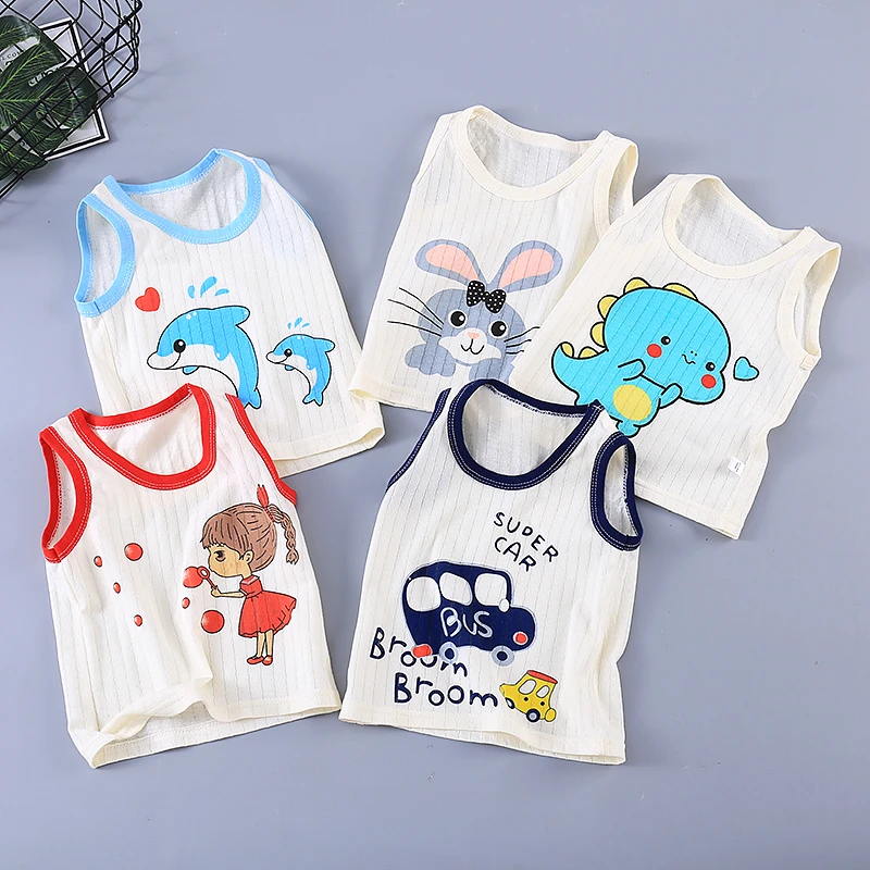 婴幼儿纯棉背心夏季薄款儿童打底背心透气新生儿全棉无袖吊带护肚