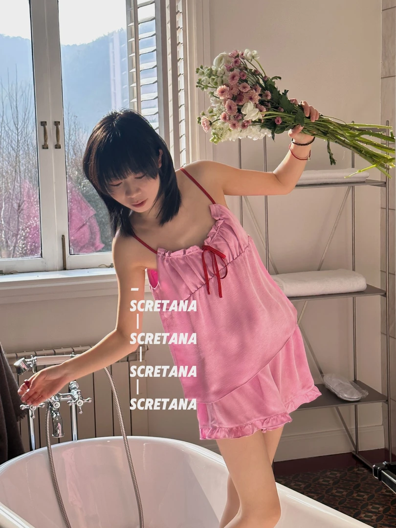 SCRETANA/安娜的秘密菡萏至夏吊带短裤睡衣家居服套装