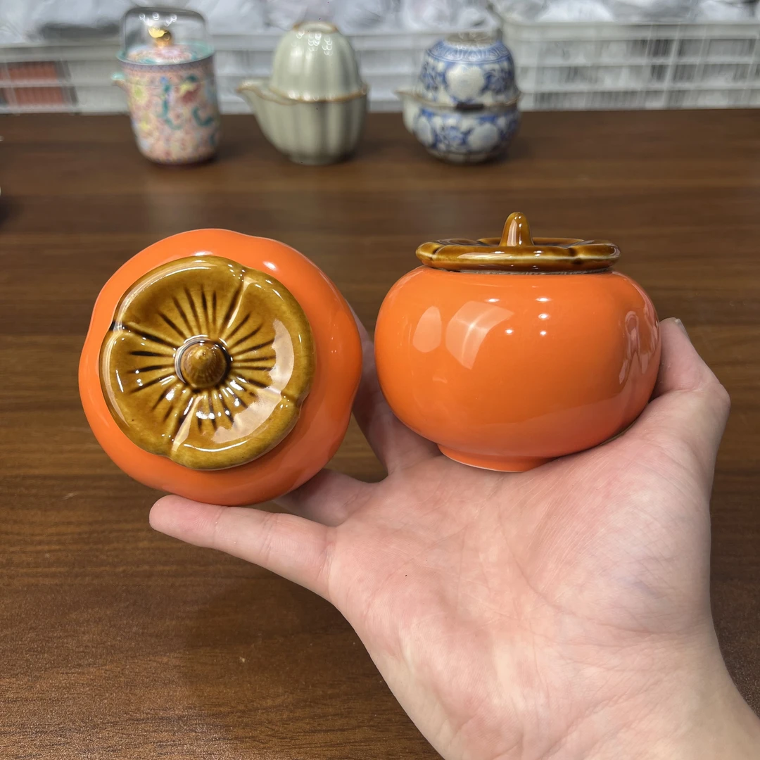 ZH3414-柿子茶叶罐2个