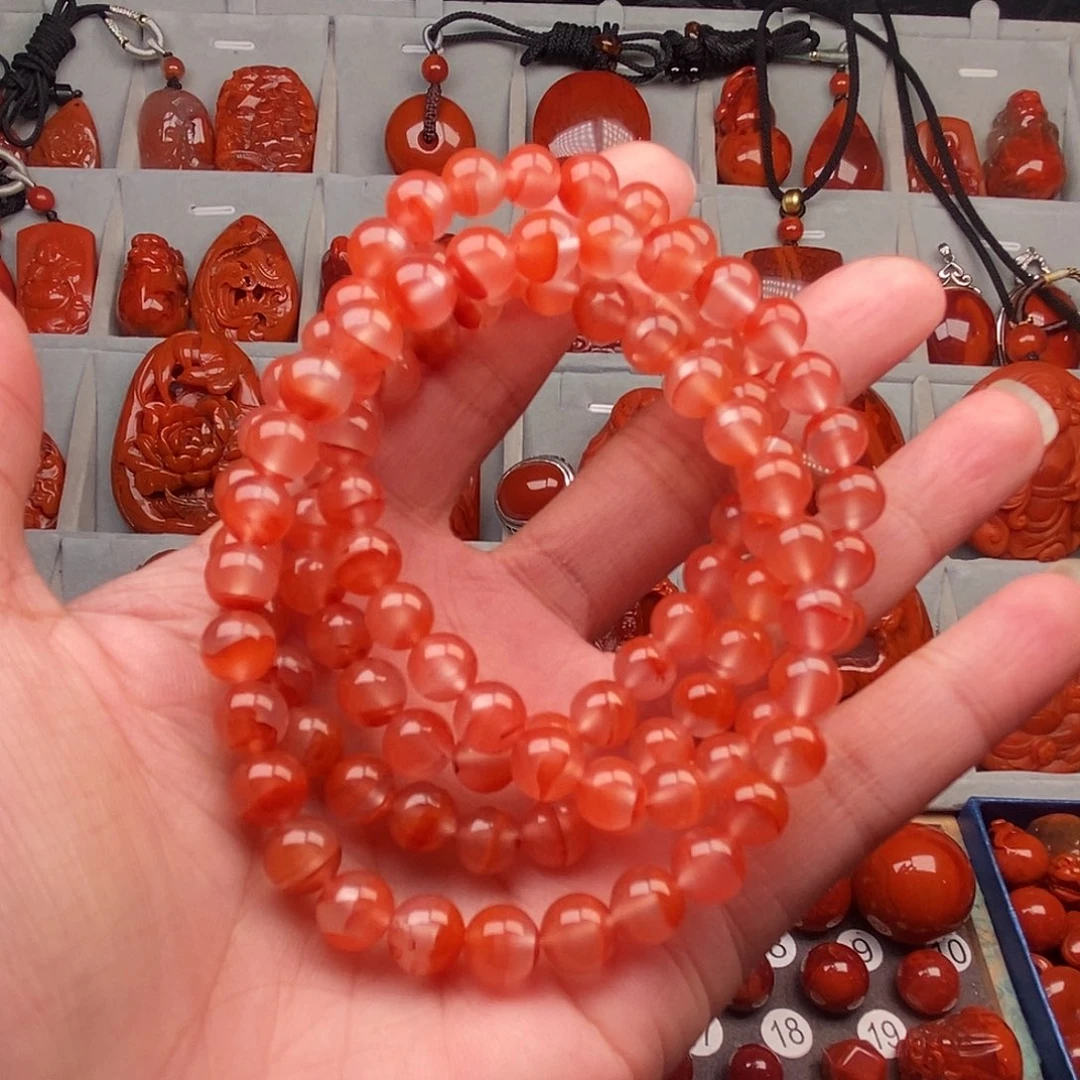 南红玛瑙未镶嵌手链