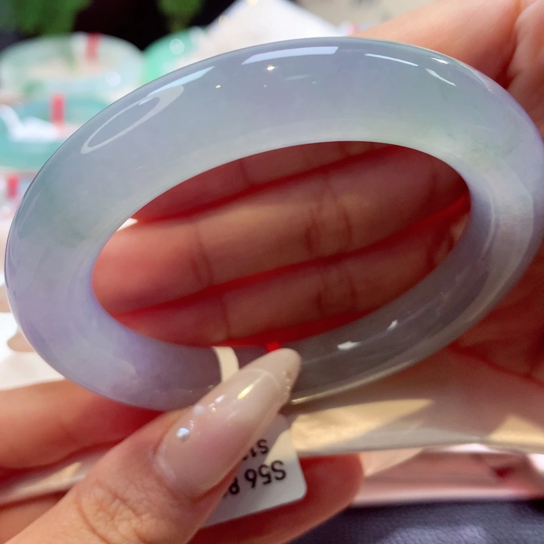 未镶嵌手镯翡翠圆条35号66