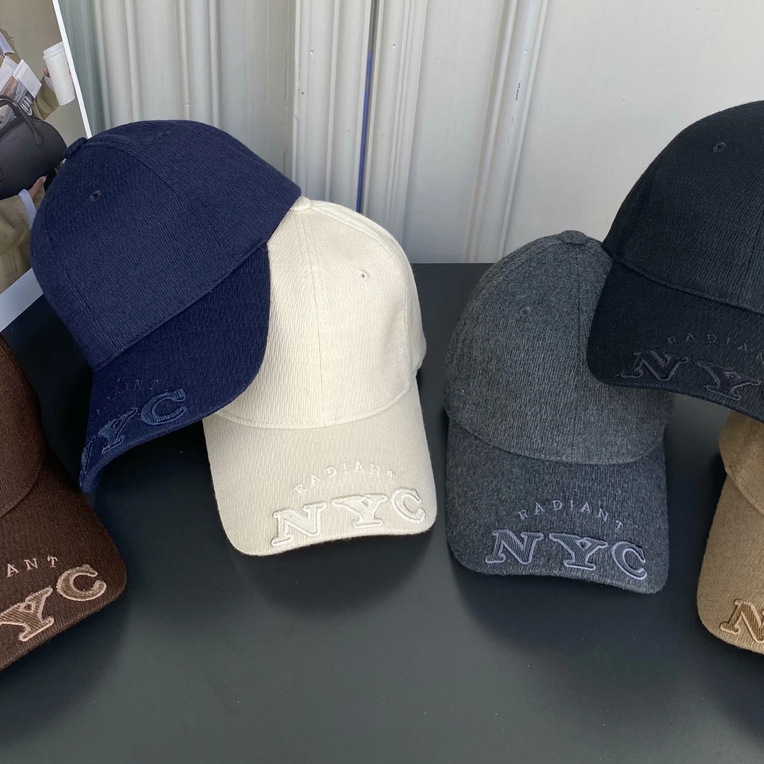 QLX.轻奢刺绣字母硬顶棒球帽秋冬宽檐鸭舌帽百搭显脸小潮流帽子女