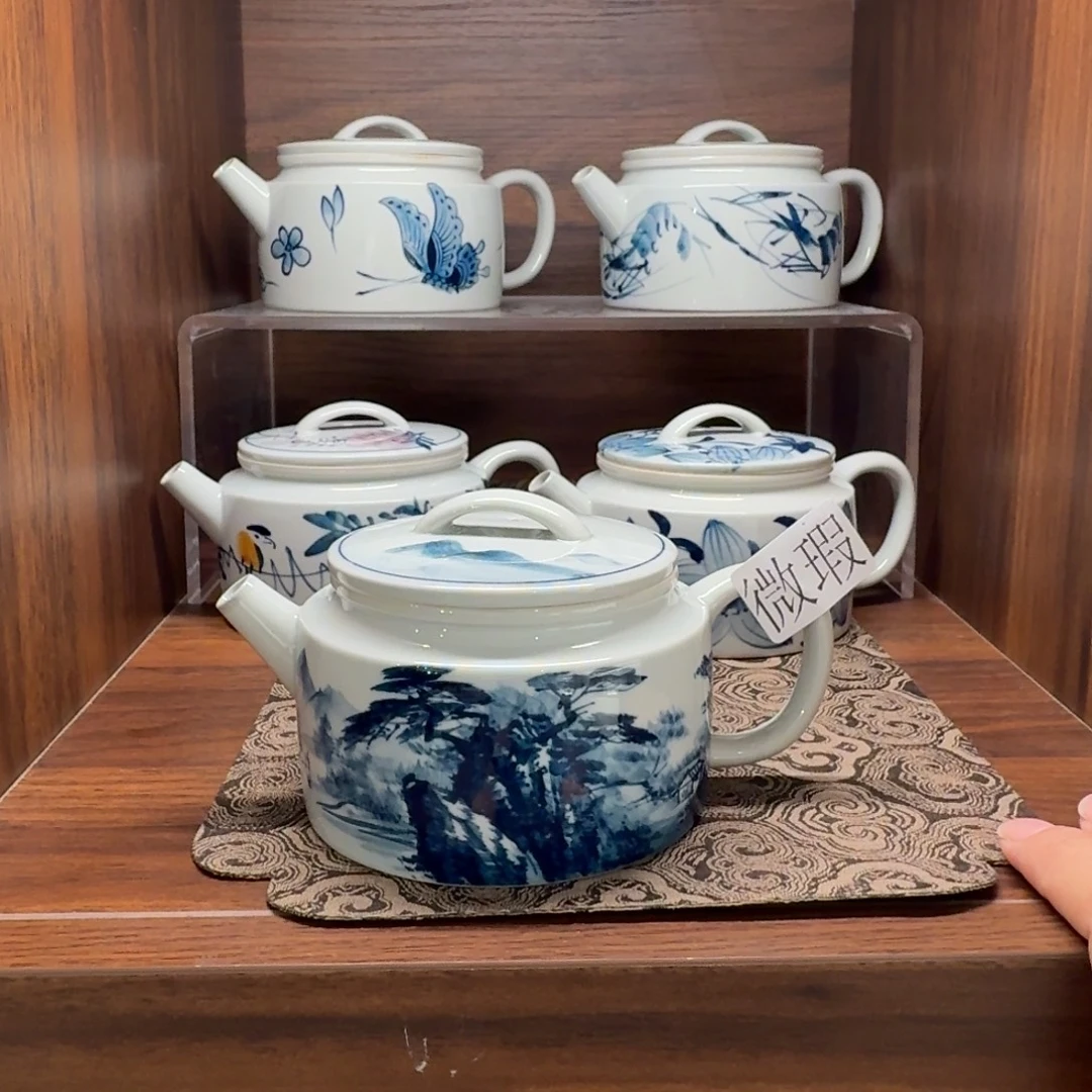 釉下手绘茶具微瑕