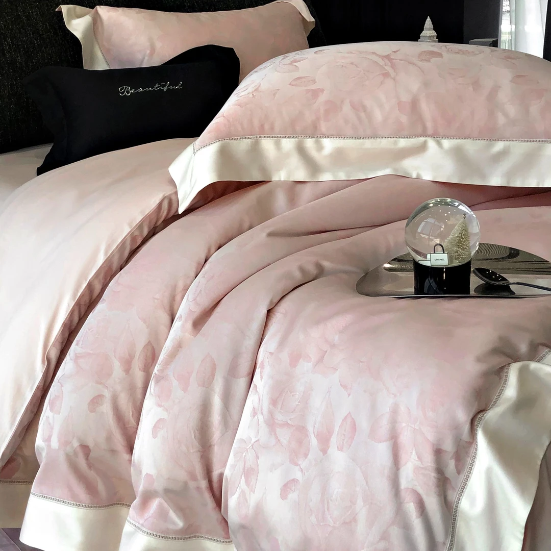 【豆爸专享】实体定制！超柔天丝棉色织提花工艺款四件套——月夜玫瑰