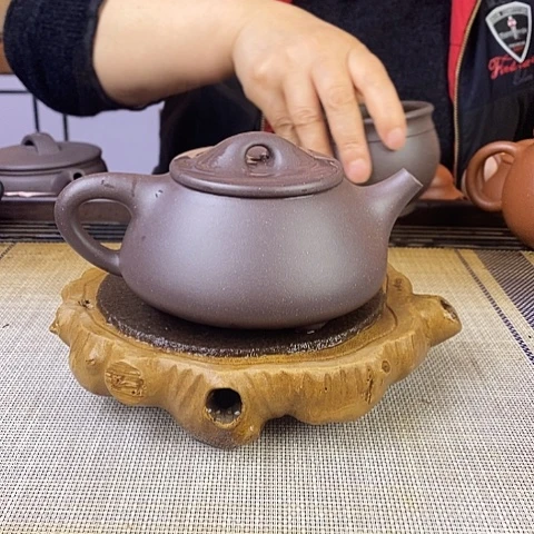 紫砂茶壶宜兴紫砂大水潭天青280c c
