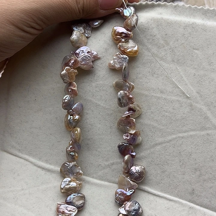 玛瑙/玉髓未镶嵌珠宝半成品一条炫彩巴洛克珍珠