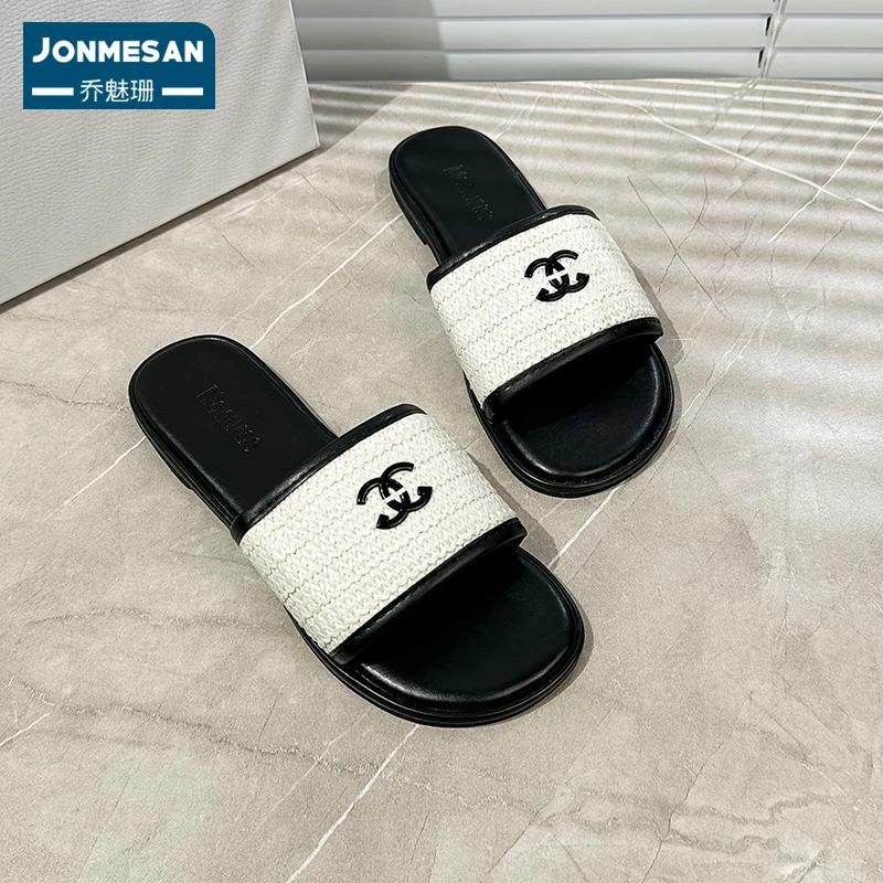 小香风平底拖鞋2025新款春夏编织一字凉拖外穿休闲时尚法式凉鞋