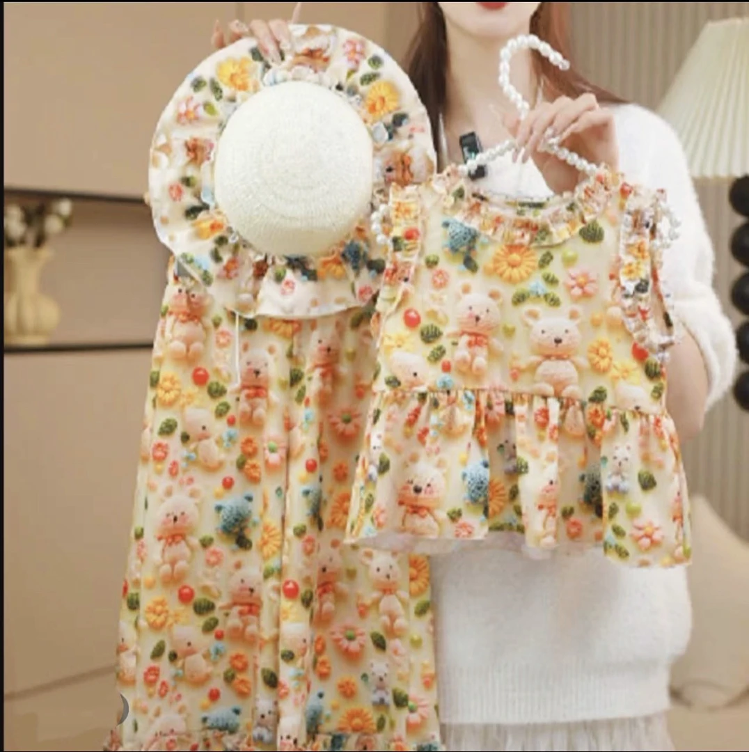 2025新款女童套装夏季新款洋气学生版韩范宝宝休闲两件套（送帽子）