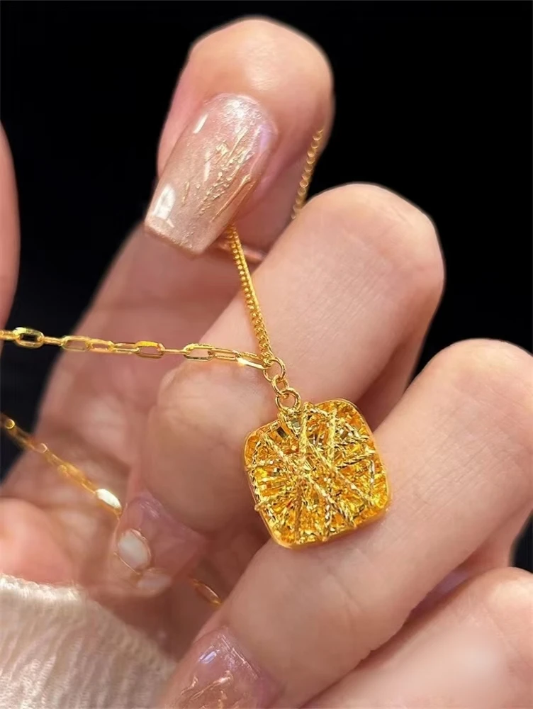 《张瑞福珠宝》足金 拉丝小方糖/网红爆款/时尚套链