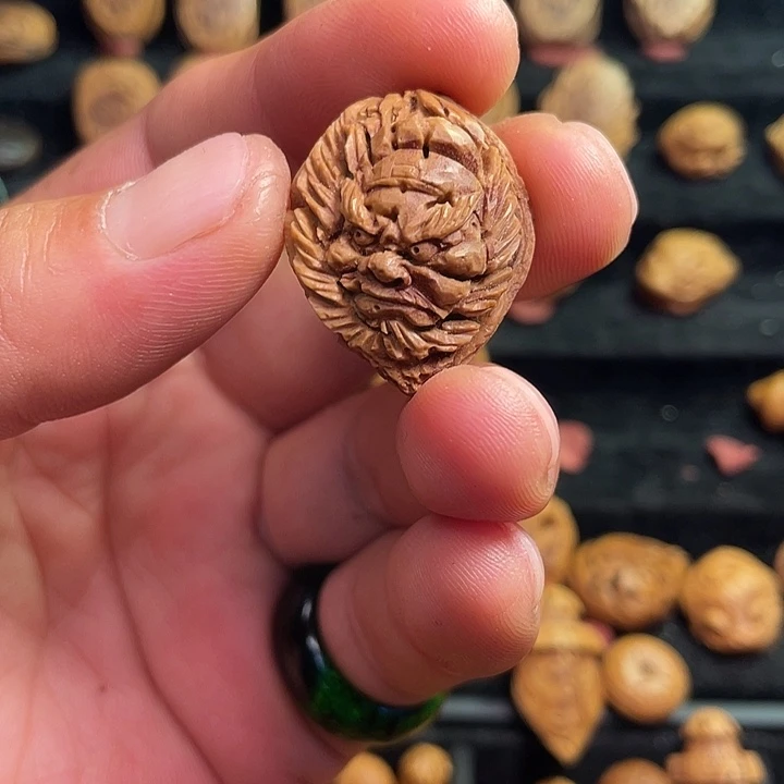 听***主天然桃枭纯手工制作钟馗吊坠