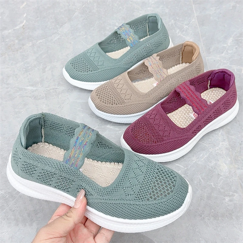 夏季新款老北京布鞋女单鞋网面透气镂空浅口妈妈鞋一脚蹬中老年鞋