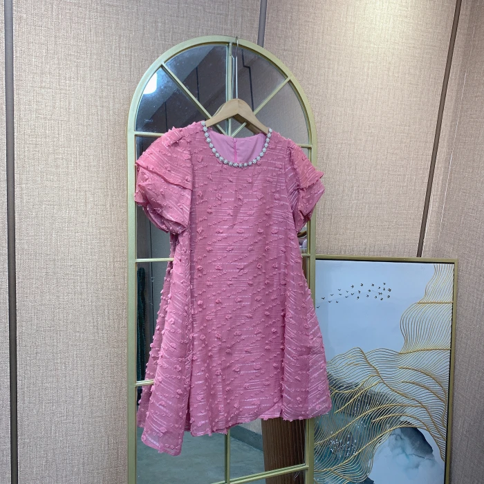 BJ719孕妇粉色连衣裙100-130