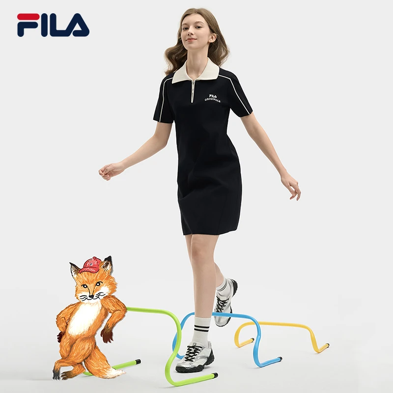 FILA/斐乐女【小狐狸联名】夏季新款运动休闲编织连衣裙F11W529306F