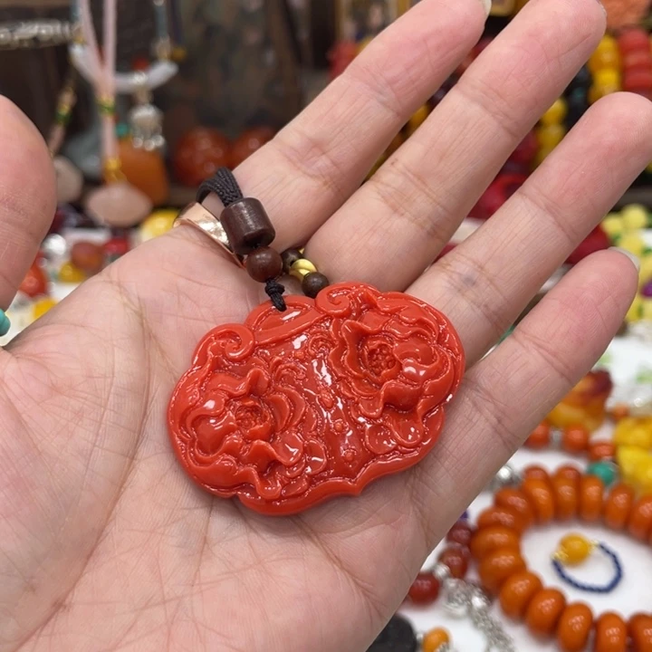 ღ***࿐14号雕刻如意花吊坠