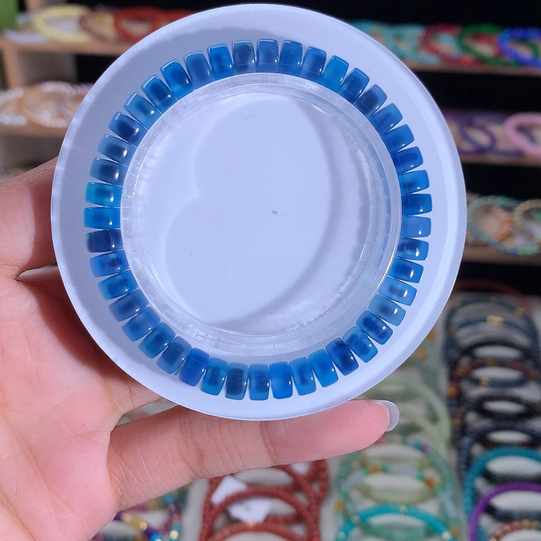 未镶嵌手串玛瑙/玉髓糯**斯精工药片溏心玛瑙7mm