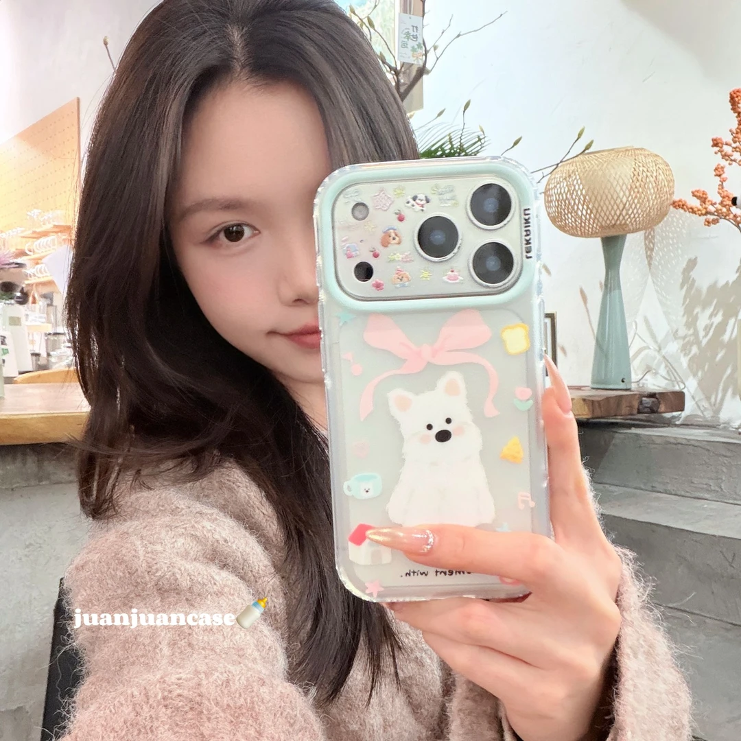 可爱卡通西高地猫咪适用iPhone17promax手机壳苹果16Pro少女15/14