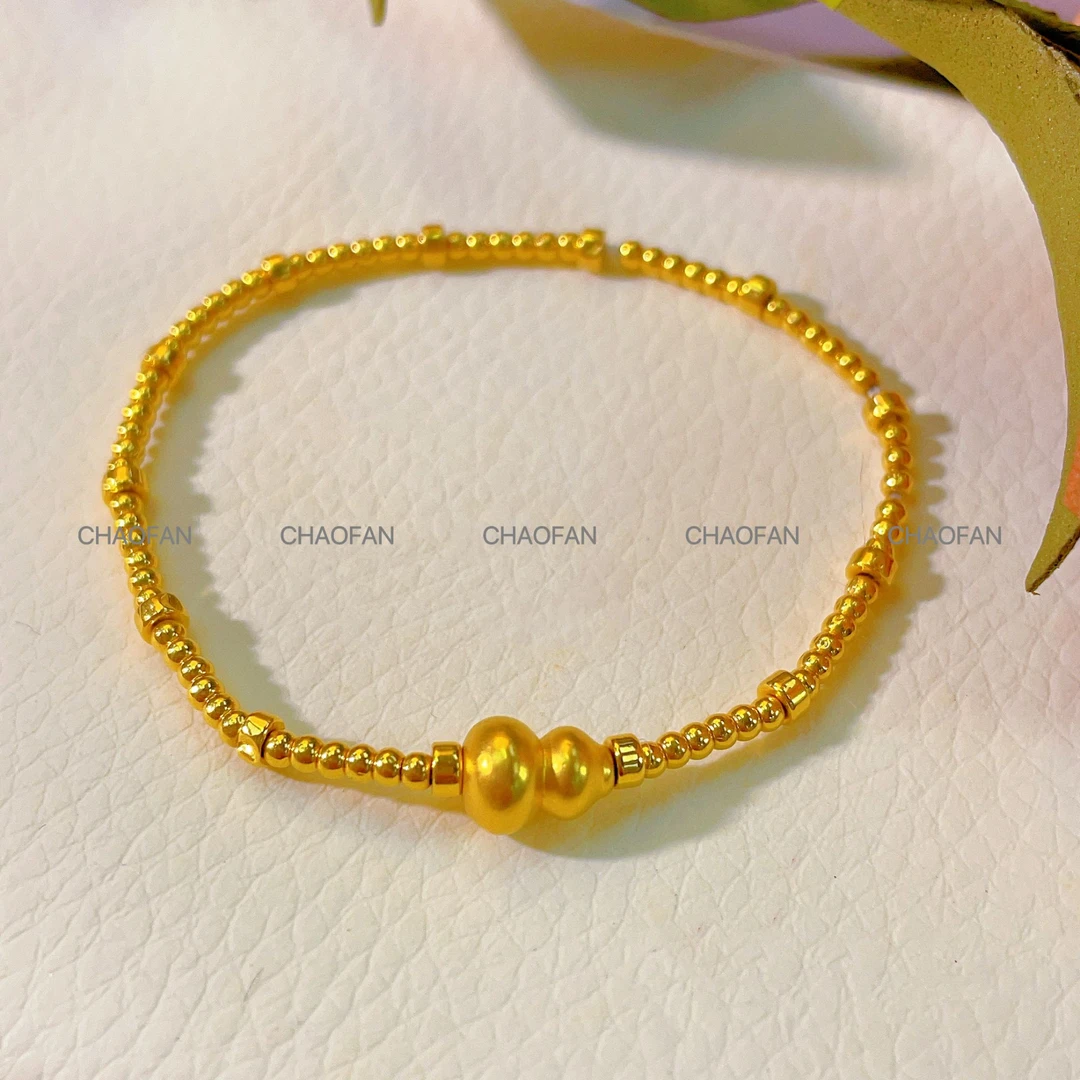 【宝悦】足金999 满圈葫芦编绳卡2光珠*72+隔片*13+葫芦86件