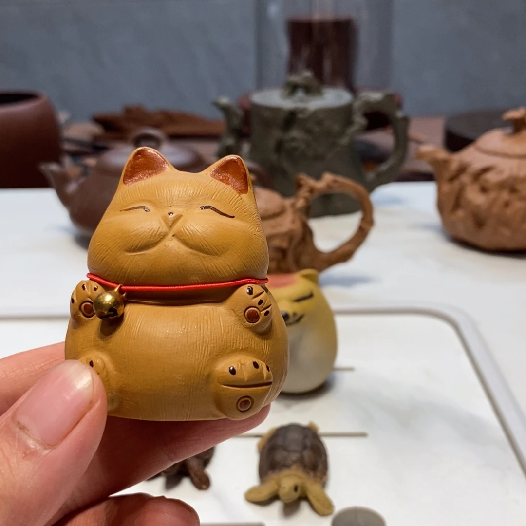 茶壶紫砂你**闹紫砂茶宠可爱小猫
