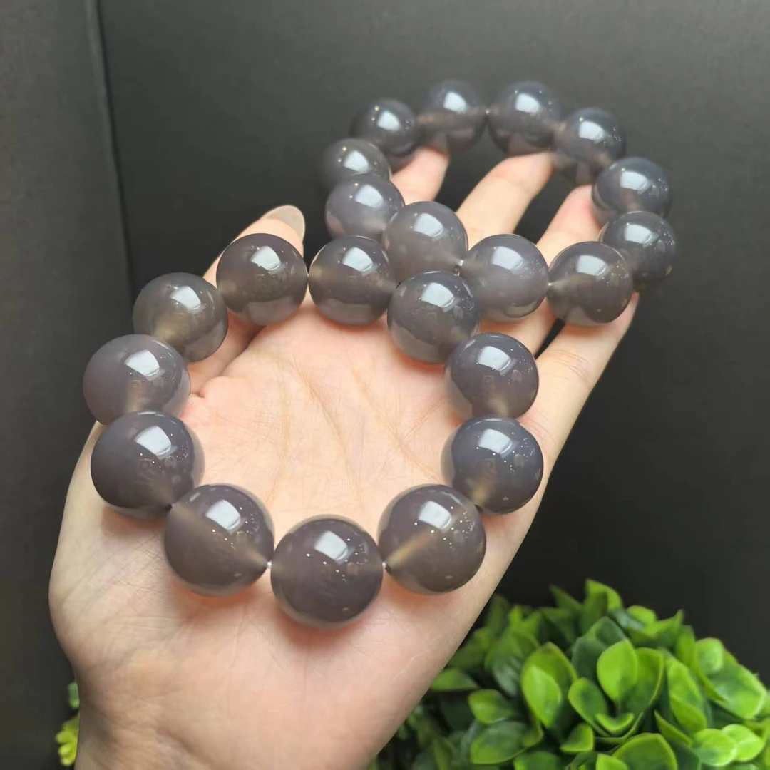 S1426【福嘟嘟】冰精灵烟紫黑玛瑙手串-卡20左右-多样性只发一件