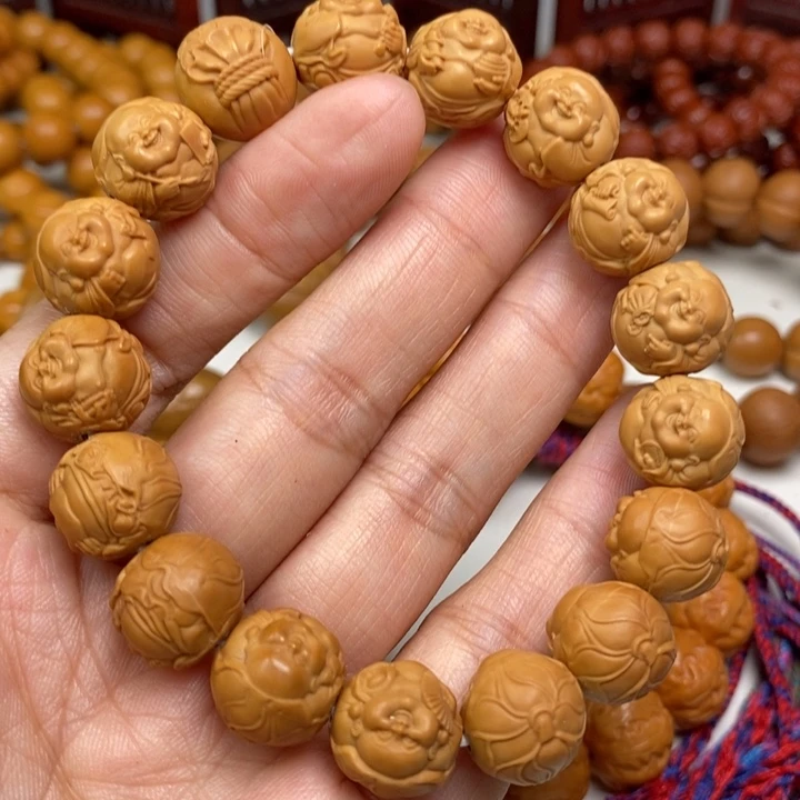 猴头核桃吊坠荷叶横弥勒