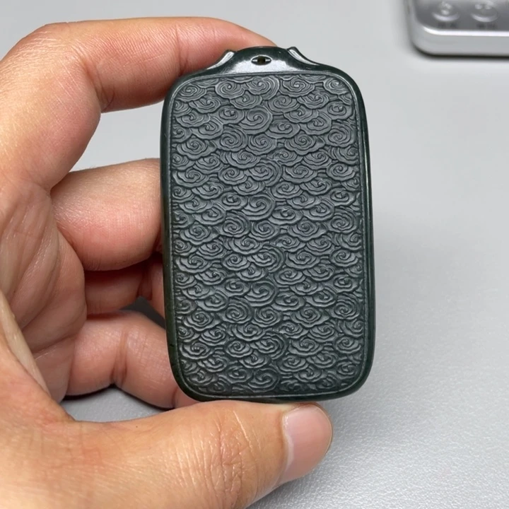 和田玉吊坠(不含链)未镶嵌白*墨