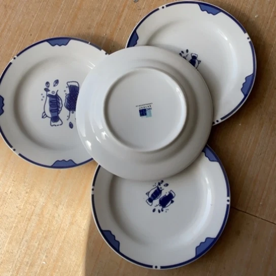 瓷片陶瓷15厘米4个红叶