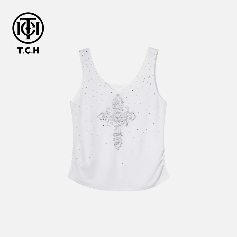 TCH私服烫钻工艺新时尚淑女百搭新潮流背心女T75B03E5006轻奢tch