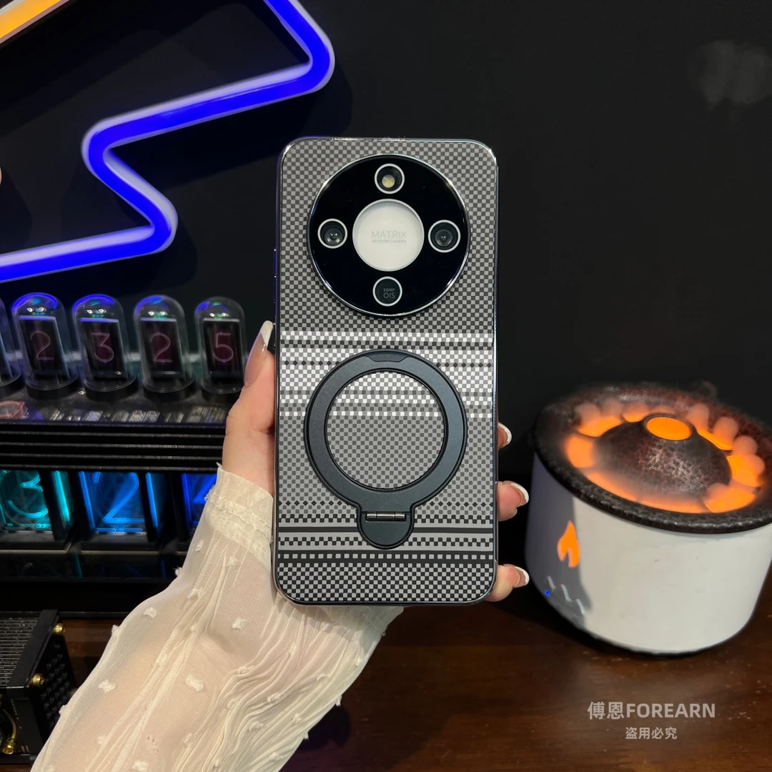 适用于荣耀x70手机壳新款honorx70保护套旋转支架磁吸男女全包