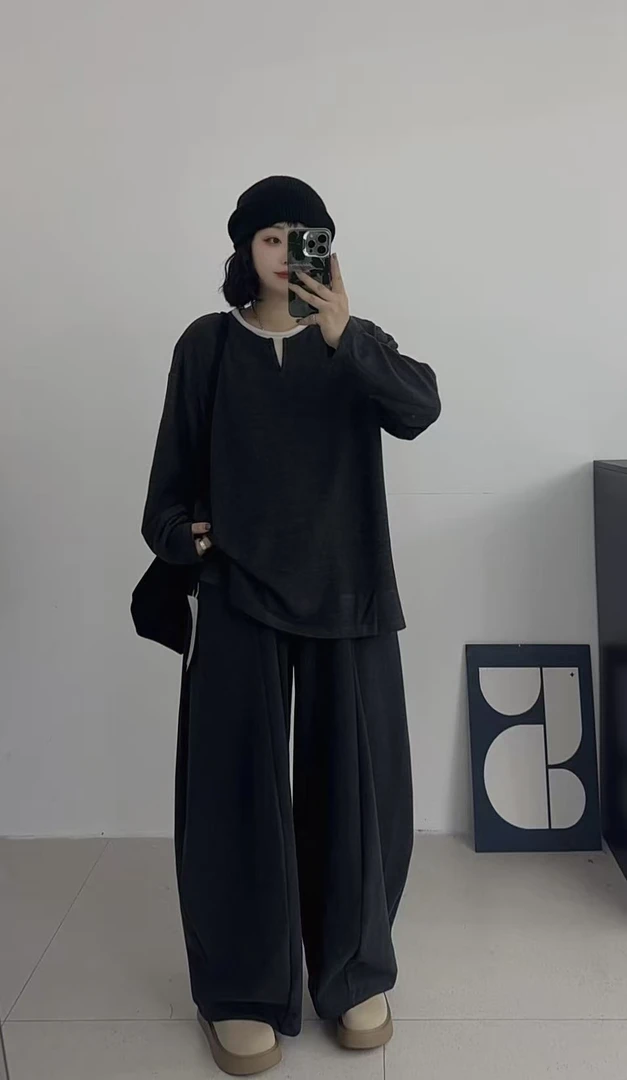 【德绒】巨舒服软糯假两件德绒长袖T恤3527