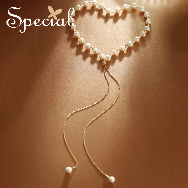special 淡水珍珠时尚可调节项链颈链锁骨链 仙卉少女