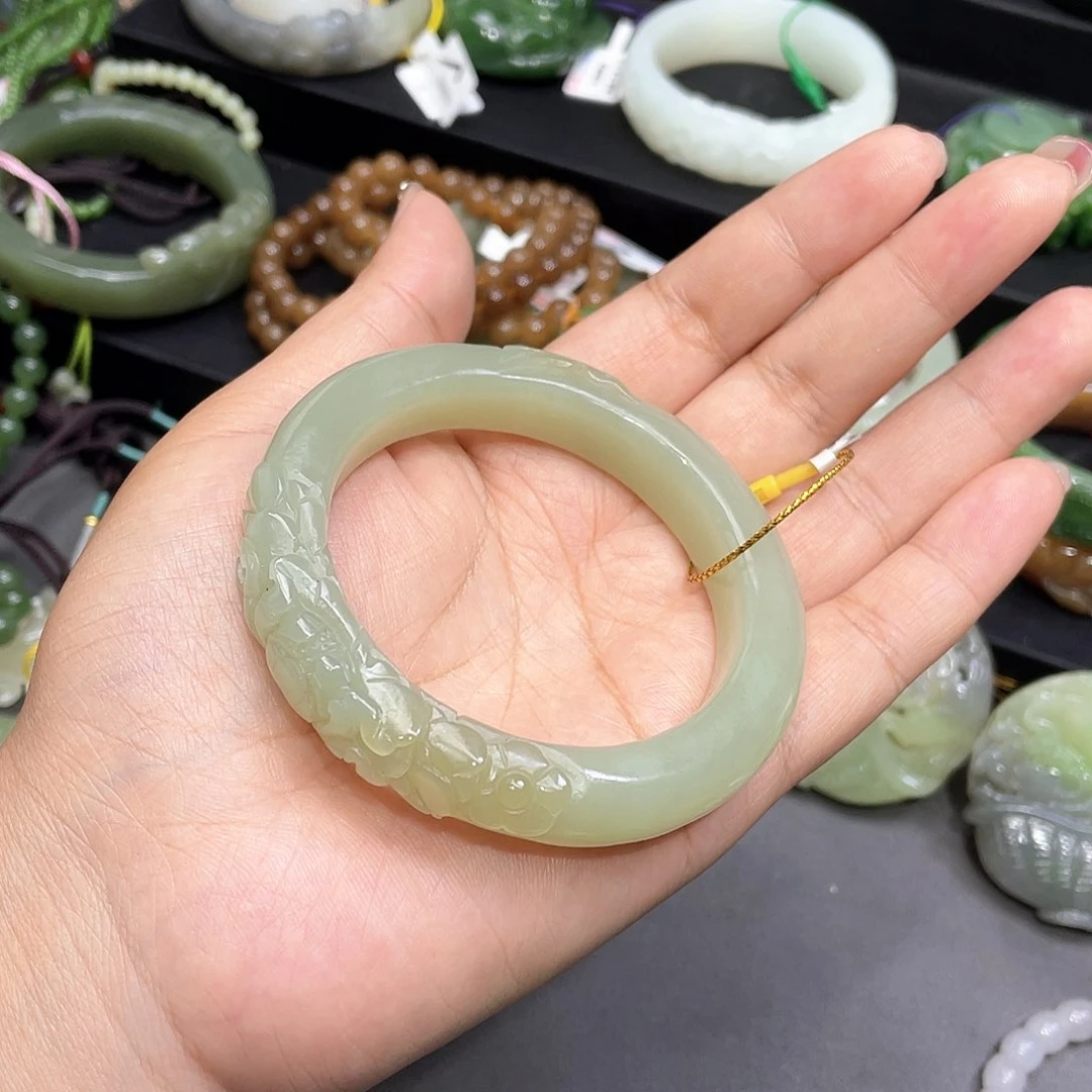 和田玉手镯56圈口25未镶嵌