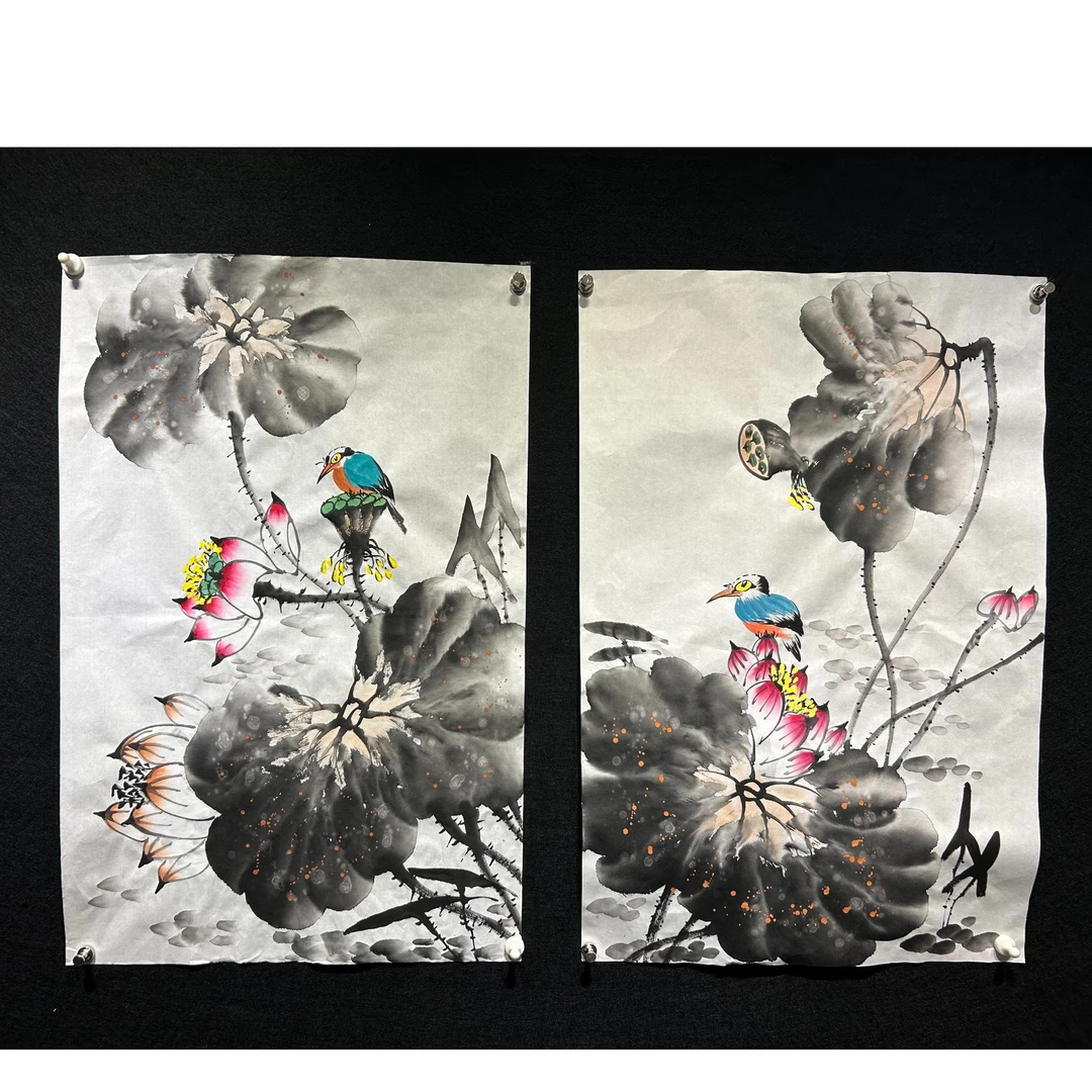 【惠风，和畅一对】张静老师书画作品-横版 画芯：70*45