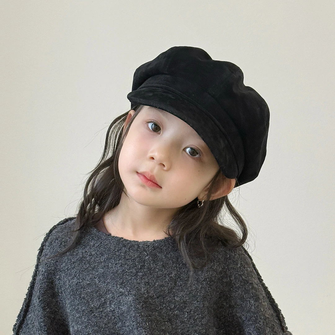女童帽子秋冬季儿童贝雷帽超好看韩版女孩复古八角帽洋气报童帽冬