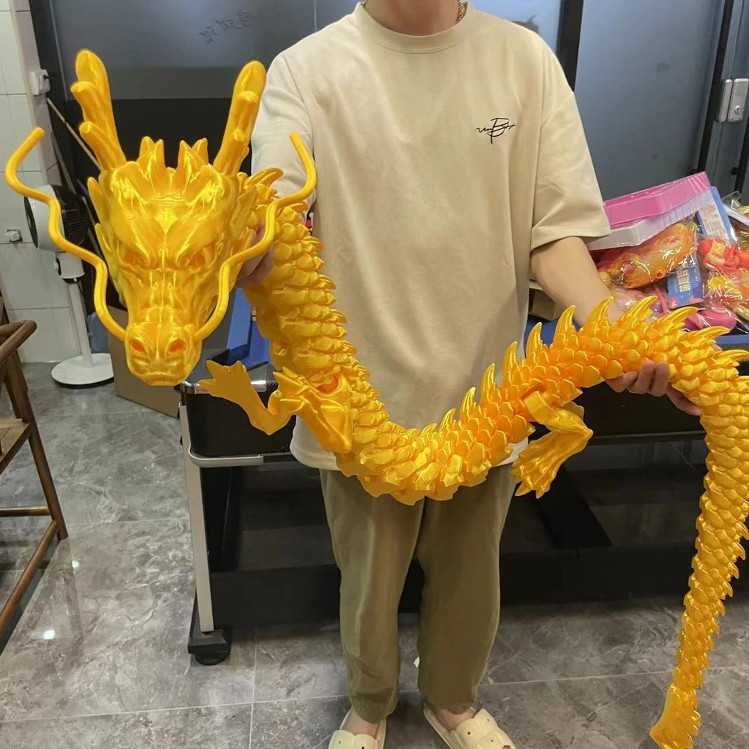 创意3D打印龙摆件中国龙玩具夜光关节龙全身关节可动仿真神龙大号