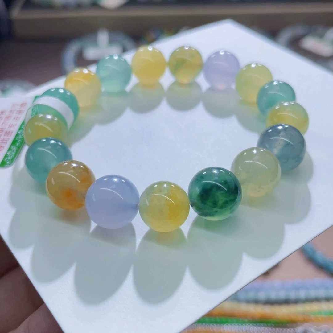 未镶嵌手链翡翠冰满胶多宝卡9.4-10.5