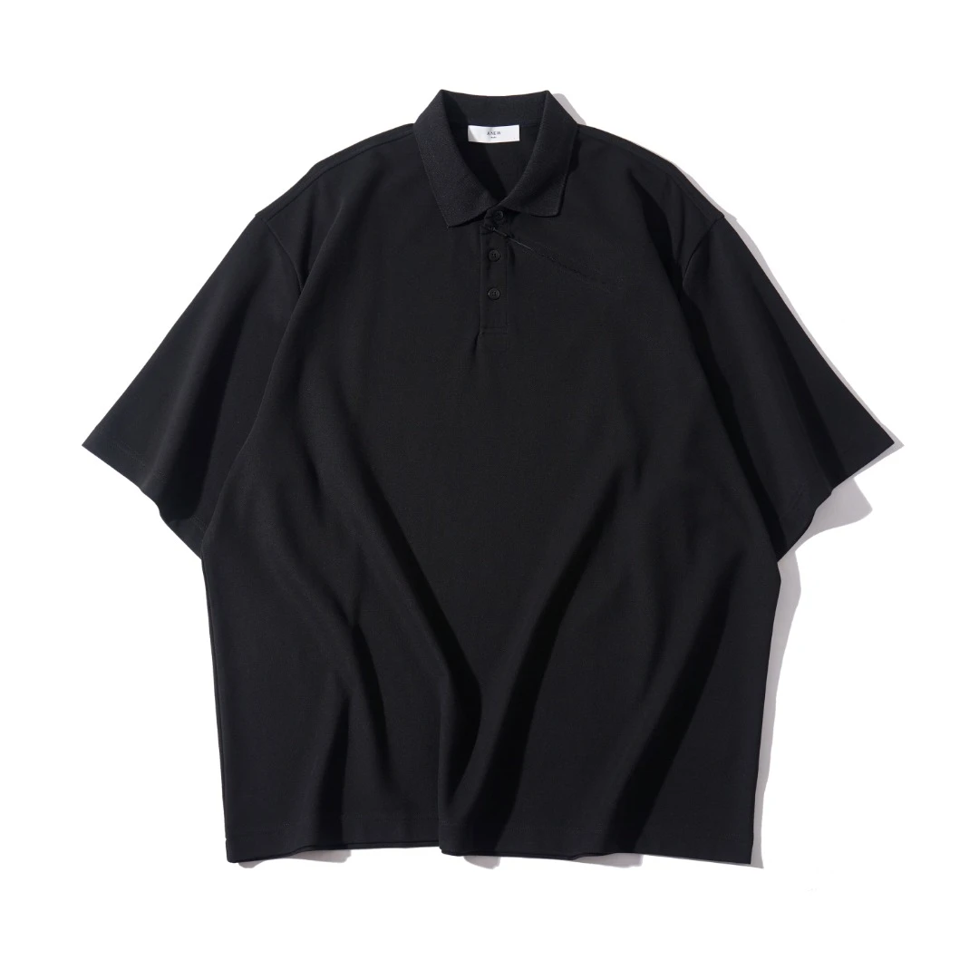 240克 领口切割拉链设计宽松短袖休闲t恤polo 1094