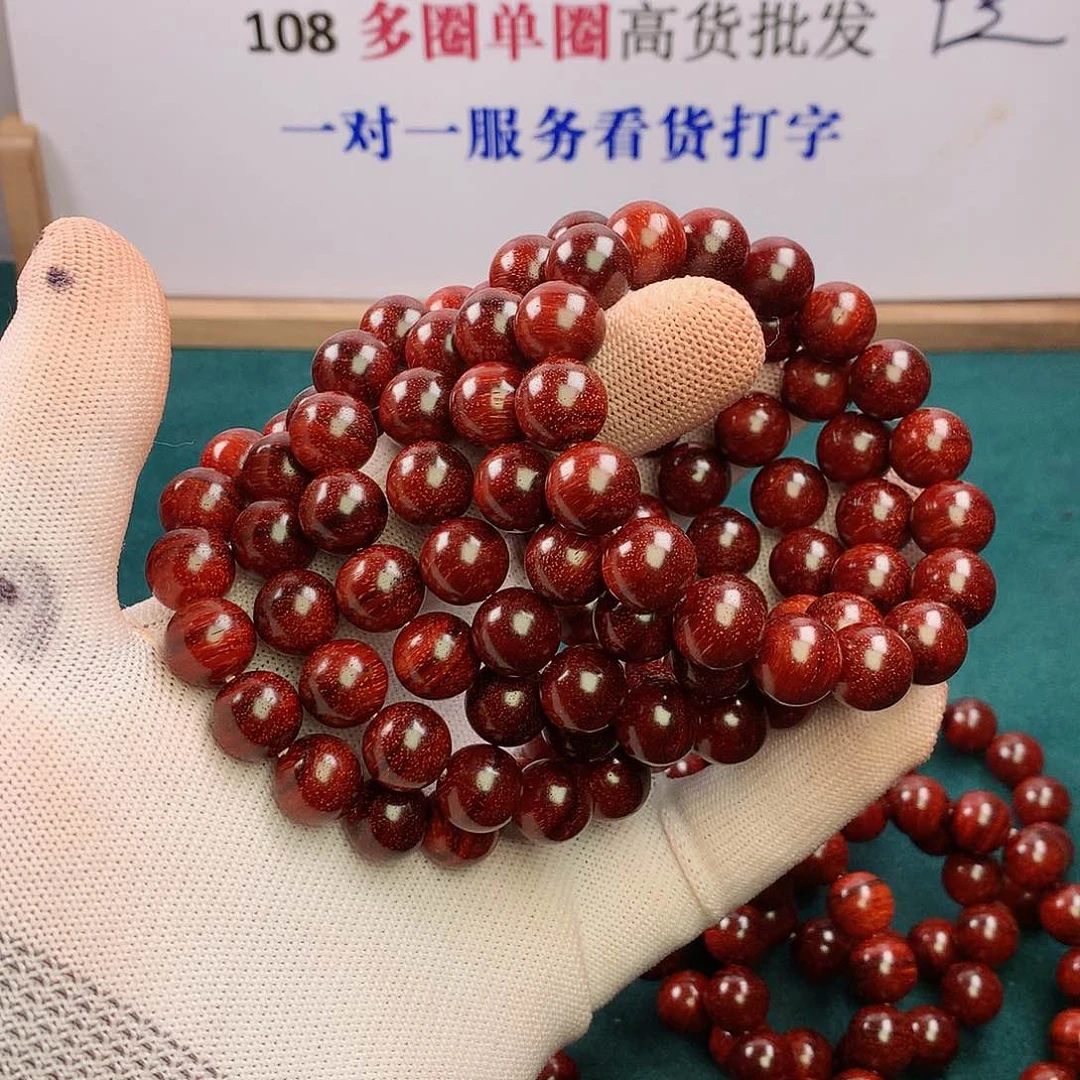 檀香紫檀（小叶紫檀）手串/手链12横纹虎皮原汁原味无胶无蜡泥料
