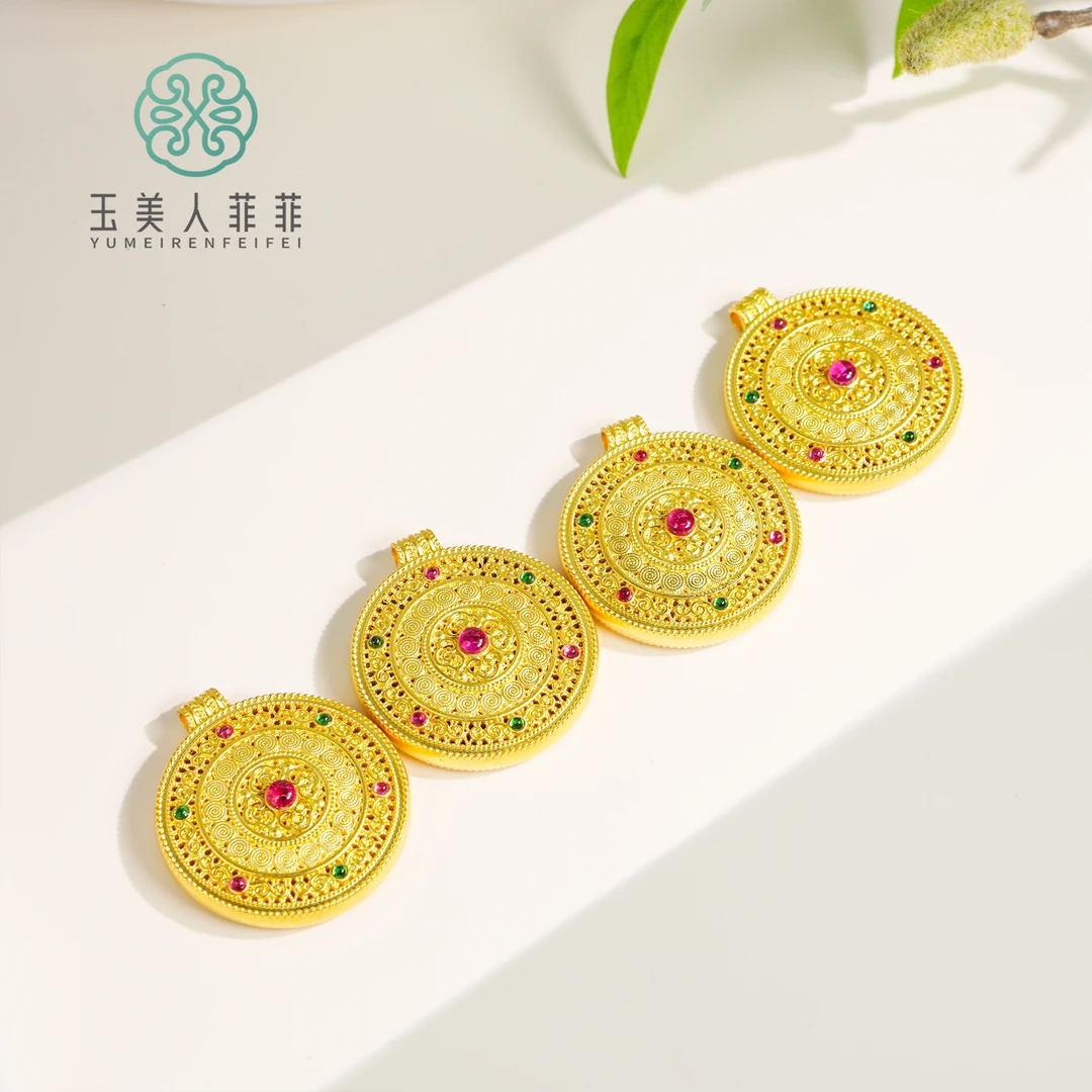 吊坠足银 石惑珠宝~足银八宝罗盘吊坠约39*34mm-多样性发一