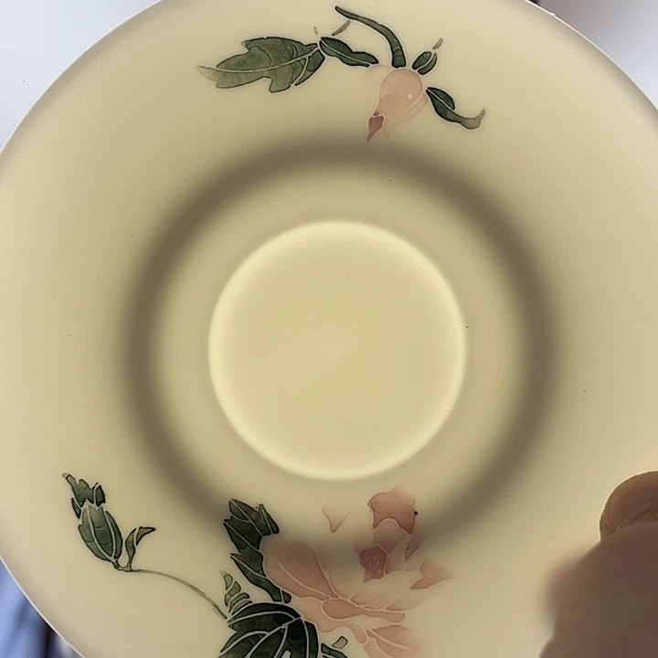 日用釉下五彩官窑瓷器15厘米（手绘红牡丹）大球泥