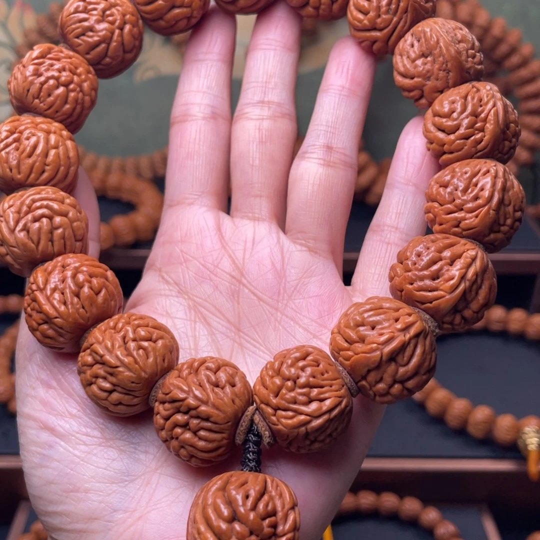 桃核手串22麒麟纹