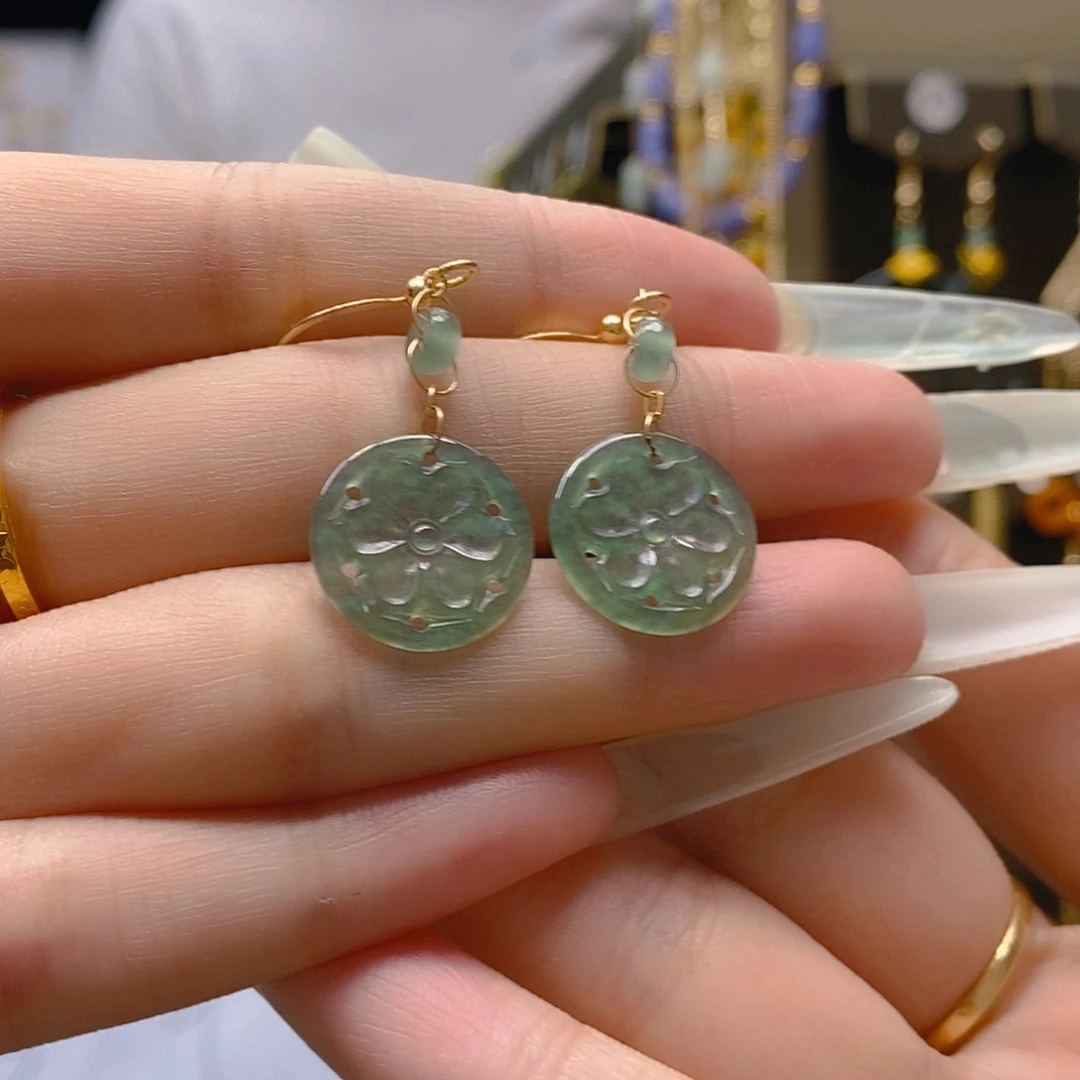 翡翠合金耳饰翡翠