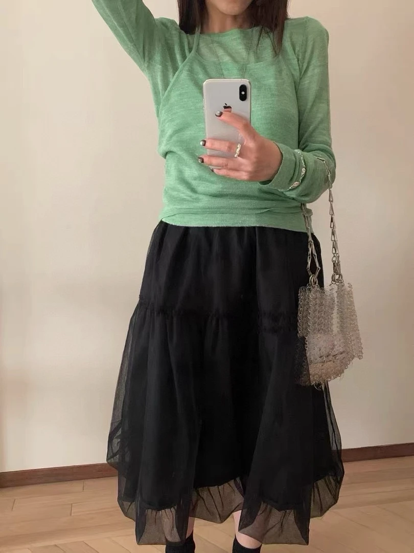 WHMT@8253 法式仙女甜美云朵沙沙蓬蓬半裙（裙长58）