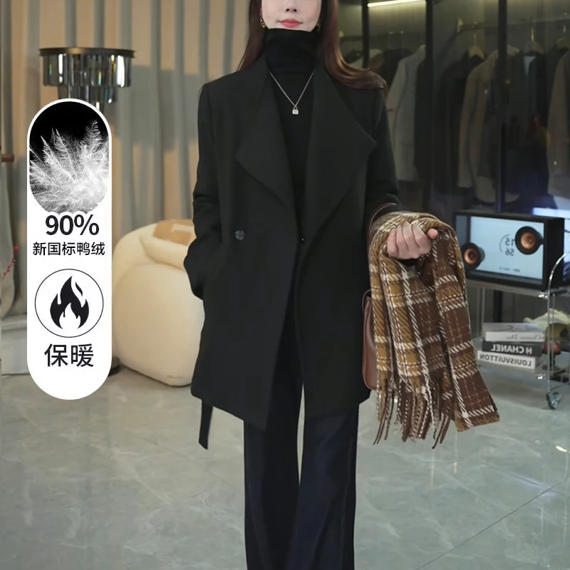 巨好看大衣羽绒服女内胆可拆卸2025冬新款小个子加厚保暖毛呢外套