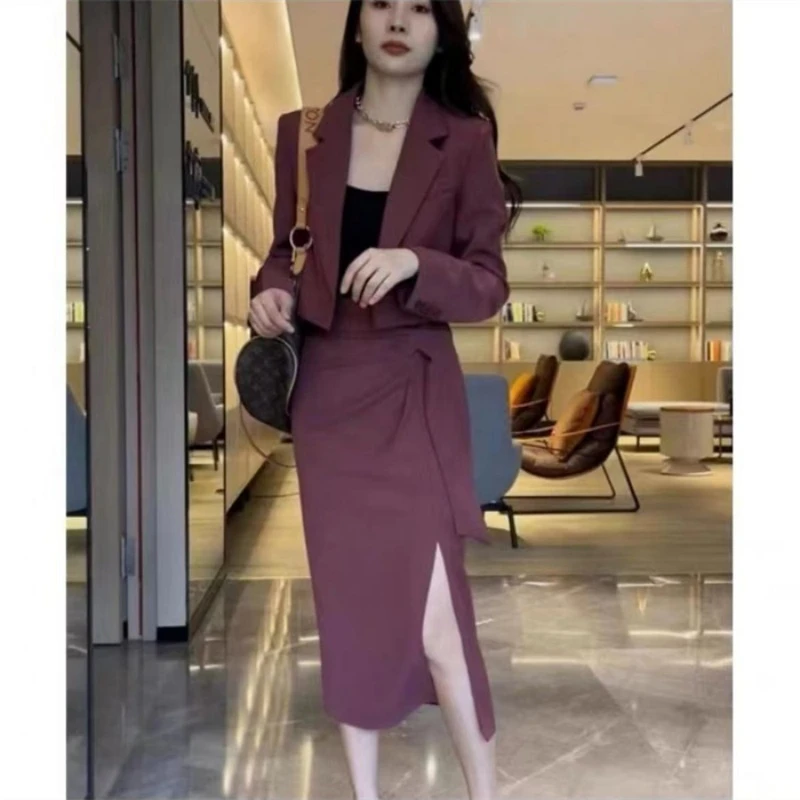 高级感西装两件套装-616-3