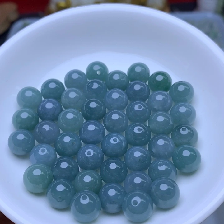 翡翠散珠卡10冰蓝水10个