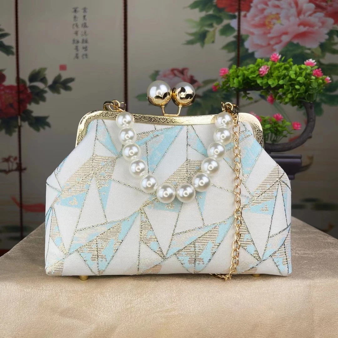 【简约几何】夹口包小众跨境晚装手提包链条斜挎包单肩包直播包2102