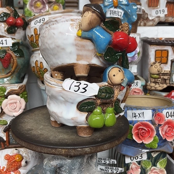 紫砂花盆粗陶材质多肉花盆